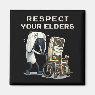 Respect Your Elders Retro Gaming Funny Gamer Contr Magnet