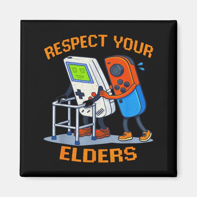 Respect Your Elders Retro Gaming Funny Gamer Contr Magnet (Front)
