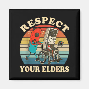 Respect Your Elders Retro Gaming Funny Gamer Contr Magnet