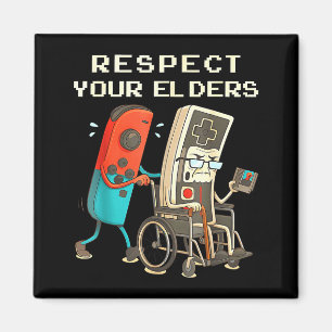 Respect Your Elders Retro Gaming Funny Gamer Contr Magnet