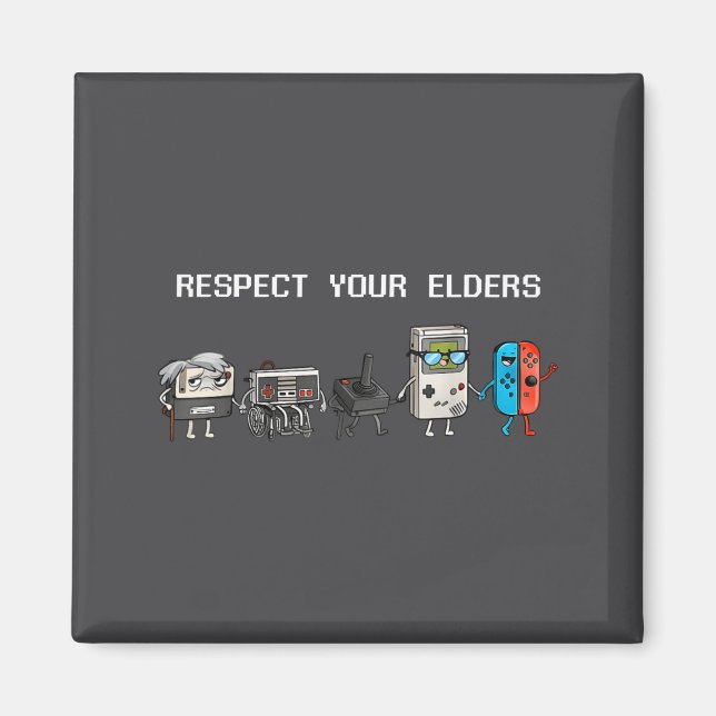 Respect Your Elders Retro Gaming Funny Gamer Contr Magnet (Front)