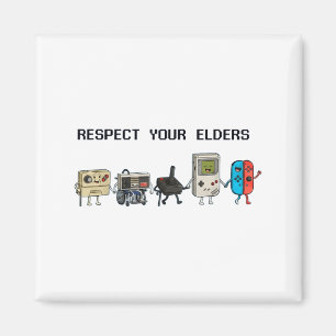 Respect Your Elders Retro Gaming Funny Gamer Contr Magnet