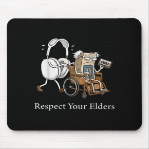 Respect Your Elders Retro Gaming Funny Gamer Contr Mouse Mat