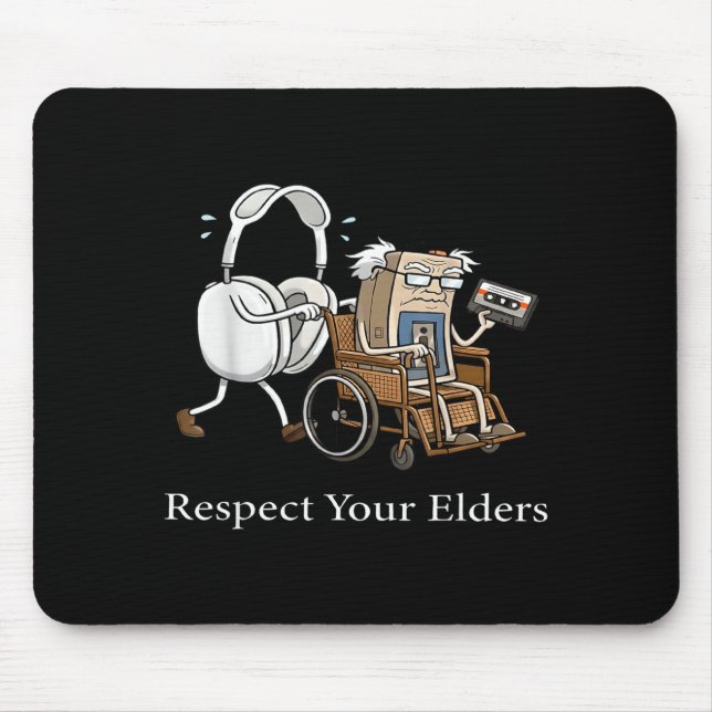 Respect Your Elders Retro Gaming Funny Gamer Contr Mouse Mat (Front)