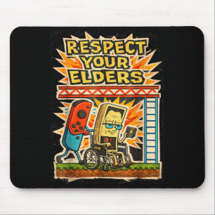 Respect Your Elders Retro Gaming Funny Gamer Contr Mouse Mat