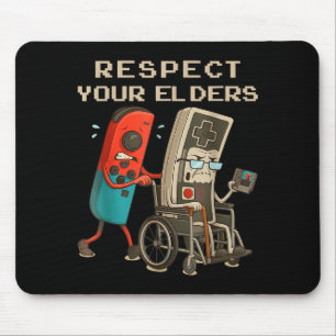 Respect Your Elders Retro Gaming Funny Gamer Contr Mouse Mat