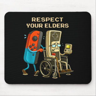 Respect Your Elders Retro Gaming Funny Gamer Contr Mouse Mat