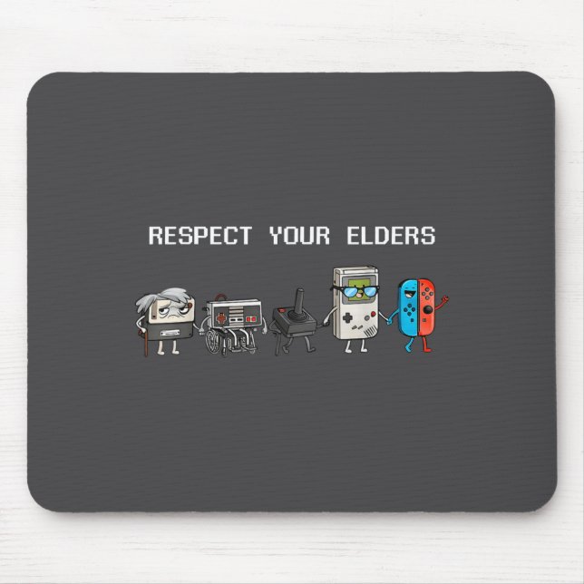 Respect Your Elders Retro Gaming Funny Gamer Contr Mouse Mat (Front)