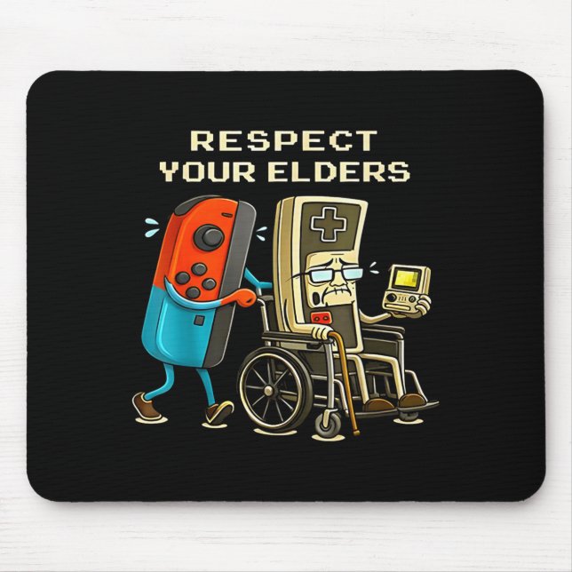 Respect Your Elders Retro Gaming Funny Gamer Contr Mouse Mat (Front)