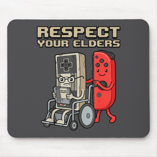Respect Your Elders Retro Gaming Funny Gamer Contr Mouse Mat (Front)