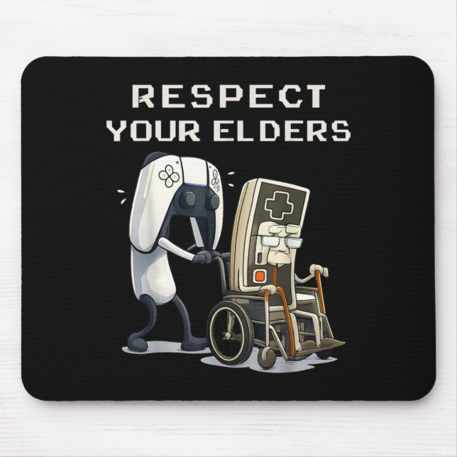Respect Your Elders Retro Gaming Funny Gamer Contr Mouse Mat (Front)