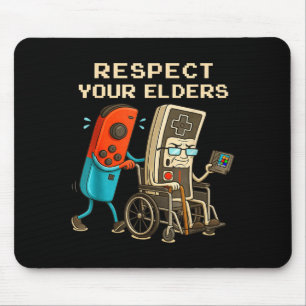 Respect Your Elders Retro Gaming Funny Gamer Contr Mouse Mat