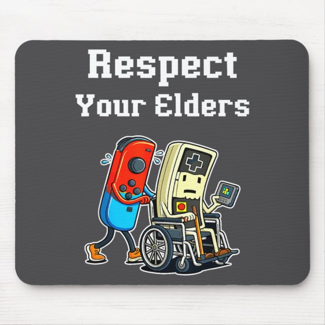 Respect Your Elders Retro Gaming Funny Gamer Contr Mouse Mat (Front)