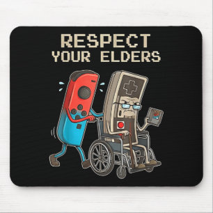Respect Your Elders Retro Gaming Funny Gamer Contr Mouse Mat