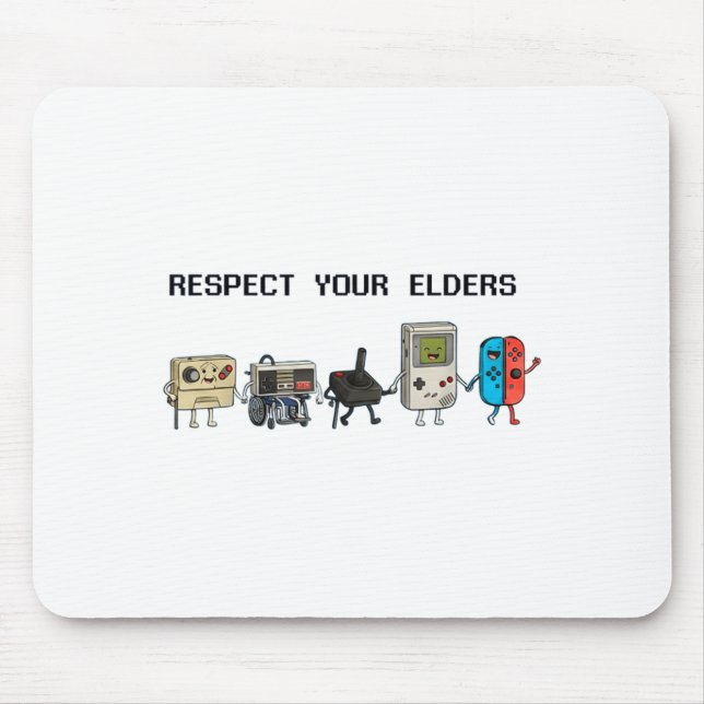 Respect Your Elders Retro Gaming Funny Gamer Contr Mouse Mat (Front)