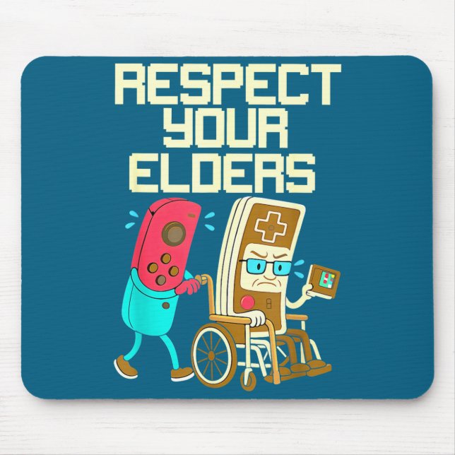 Respect Your Elders Retro Gaming Funny Gamer Contr Mouse Mat (Front)