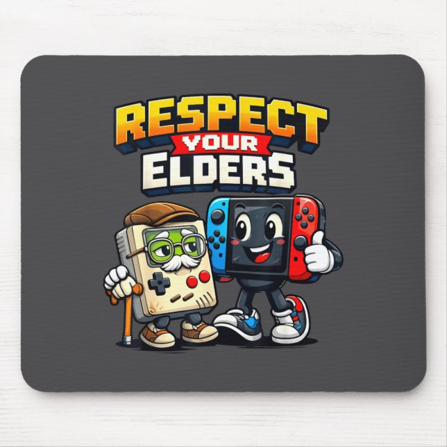 Respect Your Elders Retro Gaming Funny Gamer Contr Mouse Mat (Front)