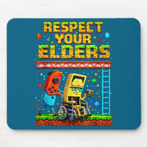 Respect Your Elders Retro Gaming Funny Gamer Contr Mouse Mat