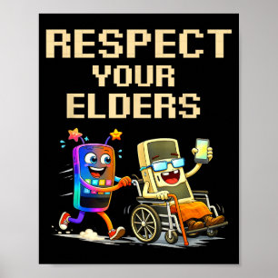 Respect Your Elders Retro Gaming Funny Gamer Contr Poster