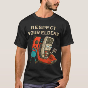Respect Your Elders Retro Gaming Funny Gamer Contr T-Shirt