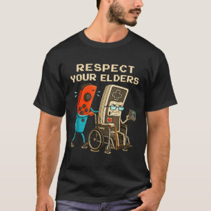 Respect Your Elders Retro Gaming Funny Gamer Contr T-Shirt