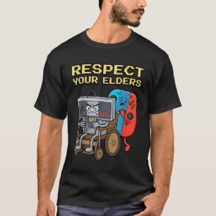 Respect Your Elders Retro Gaming Funny Gamer Contr T-Shirt