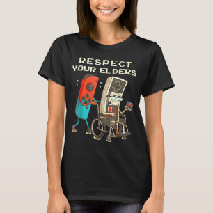 Respect Your Elders Retro Gaming Funny Gamer Contr T-Shirt