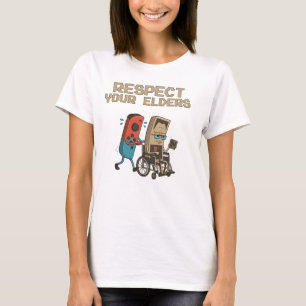 Respect Your Elders Retro Gaming Funny Gamer Contr T-Shirt