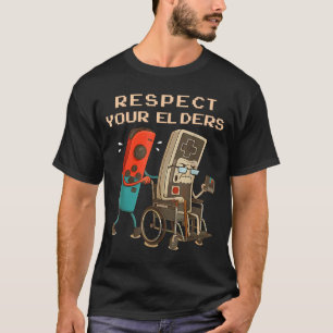 Respect Your Elders Retro Gaming Funny Gamer Contr T-Shirt