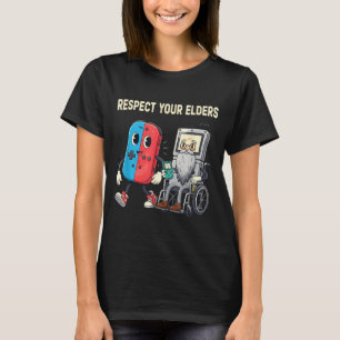 Respect Your Elders Retro Gaming Funny Gamer Contr T-Shirt