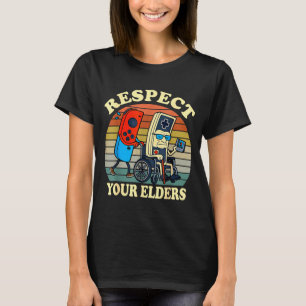 Respect Your Elders Retro Gaming Funny Gamer Contr T-Shirt