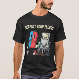 Respect Your Elders Retro Gaming Funny Gamer Contr T-Shirt