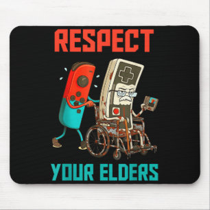 Respect Your Elders Retro Gaming Video Gamer 80s B Mouse Mat