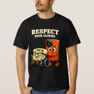 Respect Your Elders Retro Smartphone Technology Hu T-Shirt