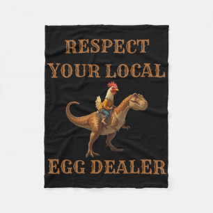 Respect Your Local Egg Dealer Cowboy Rooster Ridin Fleece Blanket