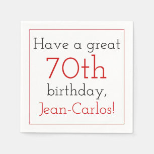 Respectable 70th Birthday Paper Napkins