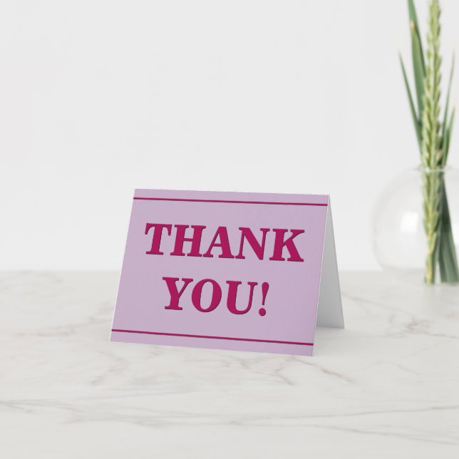 Respectable, Clean "THANK YOU!" Card (Front)