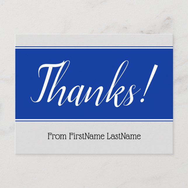 Respectable, Elegant "Thanks!" Postcard (Front)
