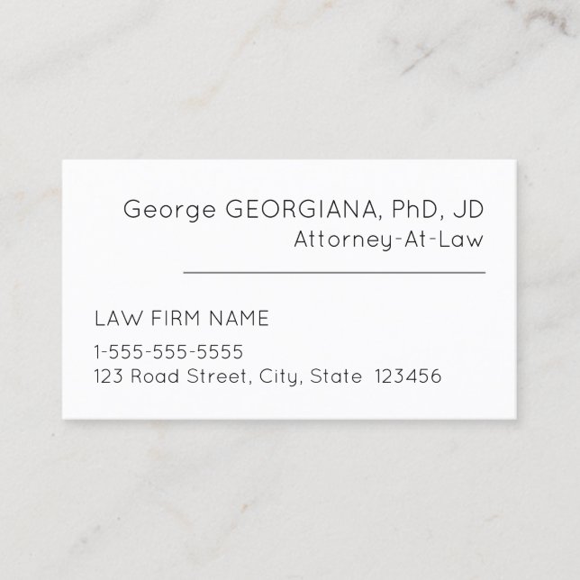 Respectable Legal Professional Business Card (Front)
