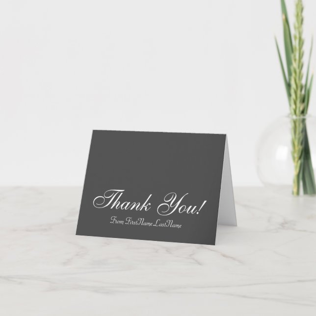 Respectable, Luxurious "Thank You!" Card (Front)
