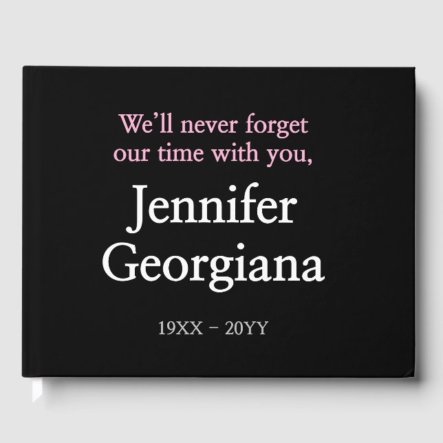 Respectable, Minimalist Sympathy Guestbook (Front)