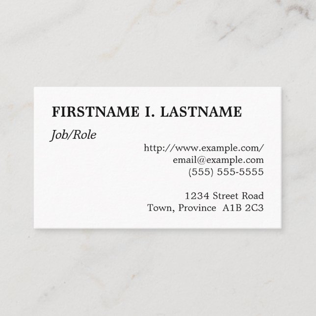 Respectable & Plain Professional Business Card (Front)