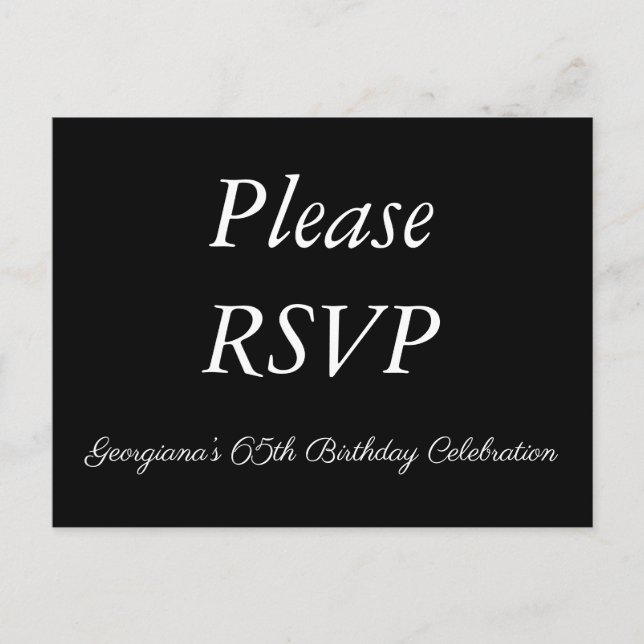 Respectable "Please RSVP" Postcard (Front)