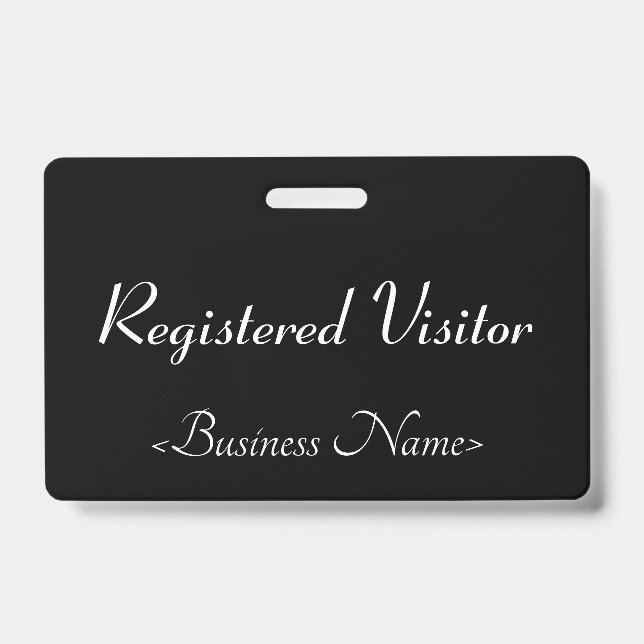 Respectable "Registered Visitor" Badge ID Badge (Front)