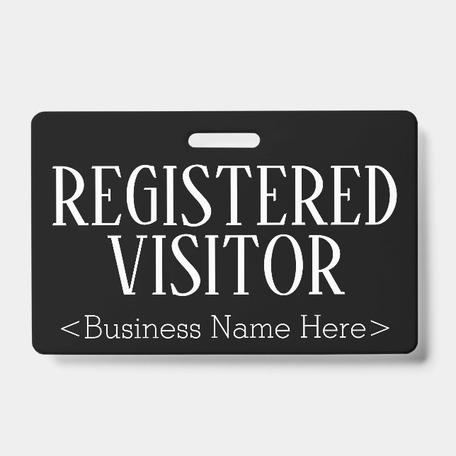 Respectable "REGISTERED VISITOR" Badge ID Badge (Front)