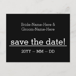 Respectable "save the date!" Postcard