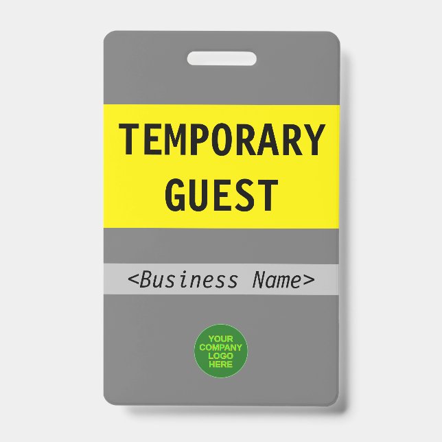Respectable "TEMPORARY GUEST" Badge ID Badge (Front)