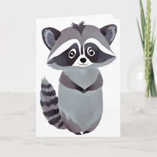 Respectful Racoon Cute Animal Watercolor Card
