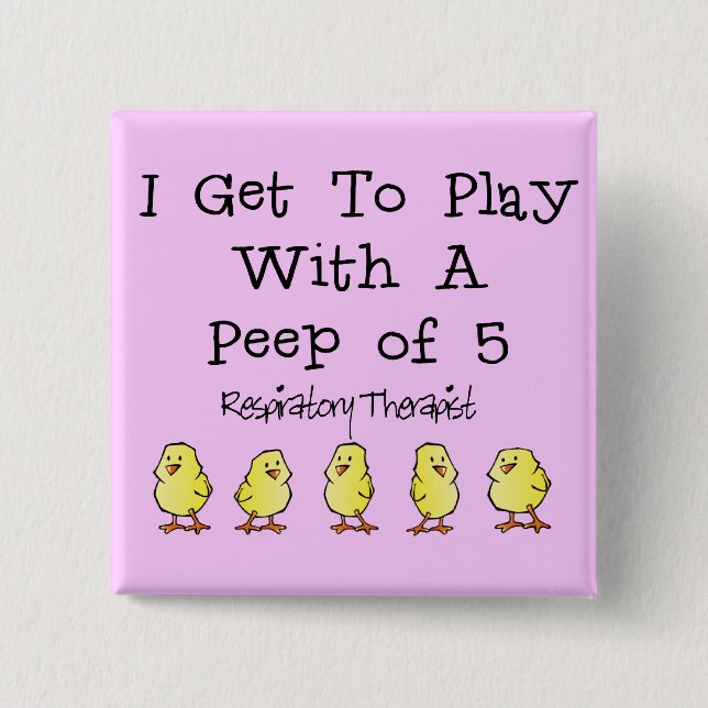 Respiratory "5 of Peep" Funny T-Shirts and Gifts 15 Cm Square Badge (Front)