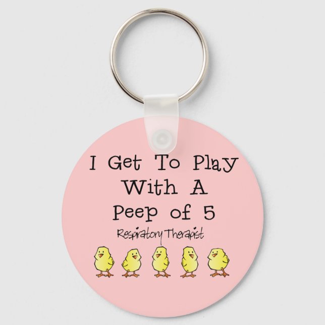 Respiratory "5 of Peep" Funny T-Shirts and Gifts Key Ring (Front)